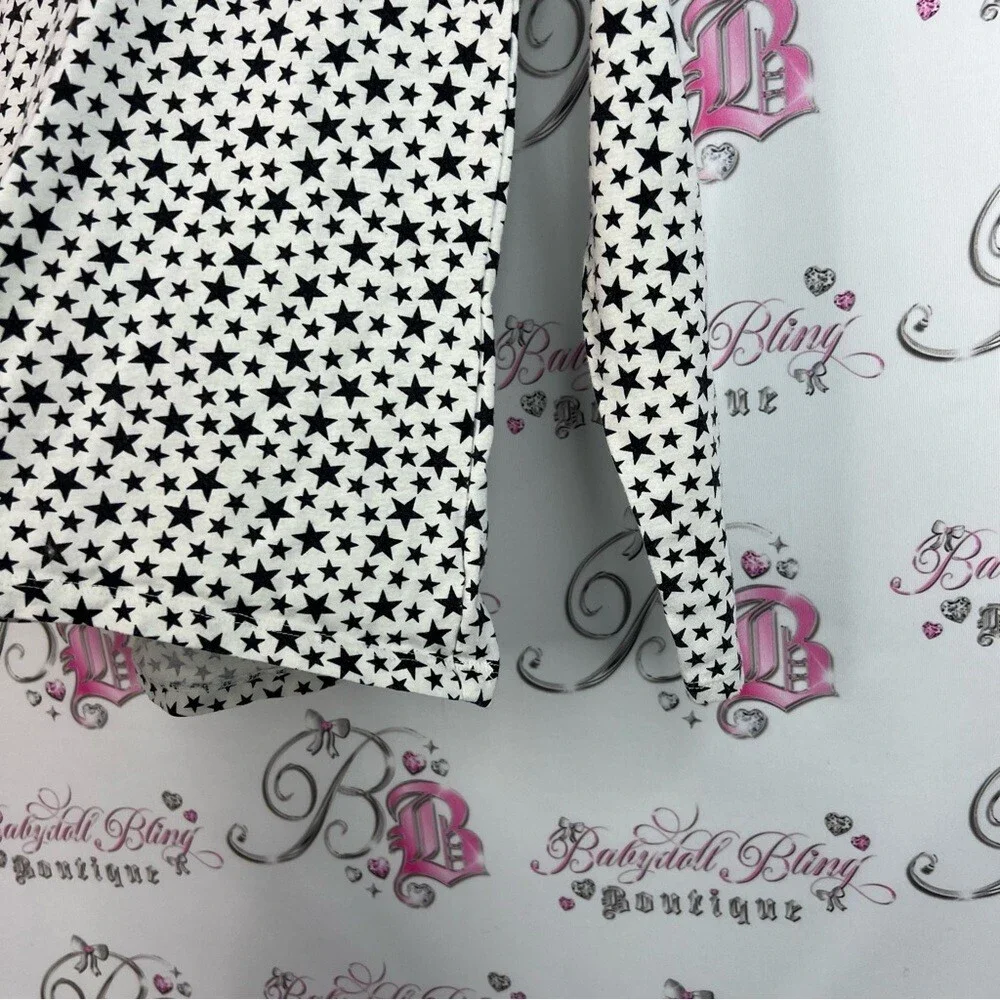 The Children's Place Black and White Star Long Sleeve Tee stars ✨